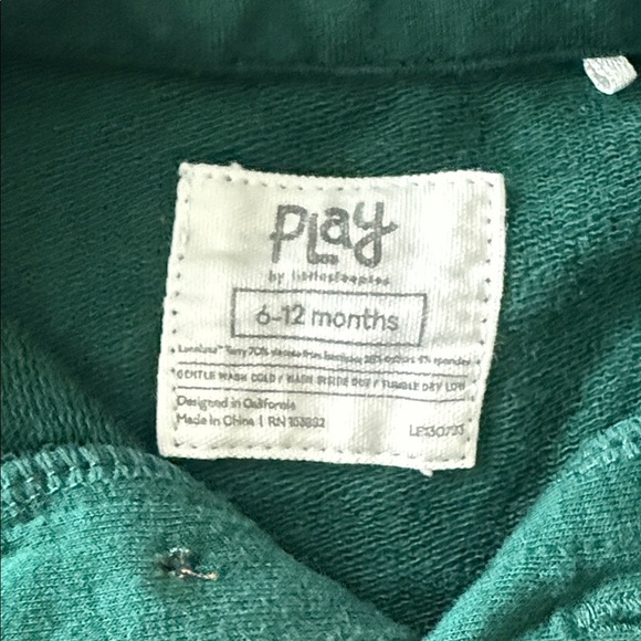 Little Sleepies Deep Green Kids Collared Romper - Picture 2 of 2